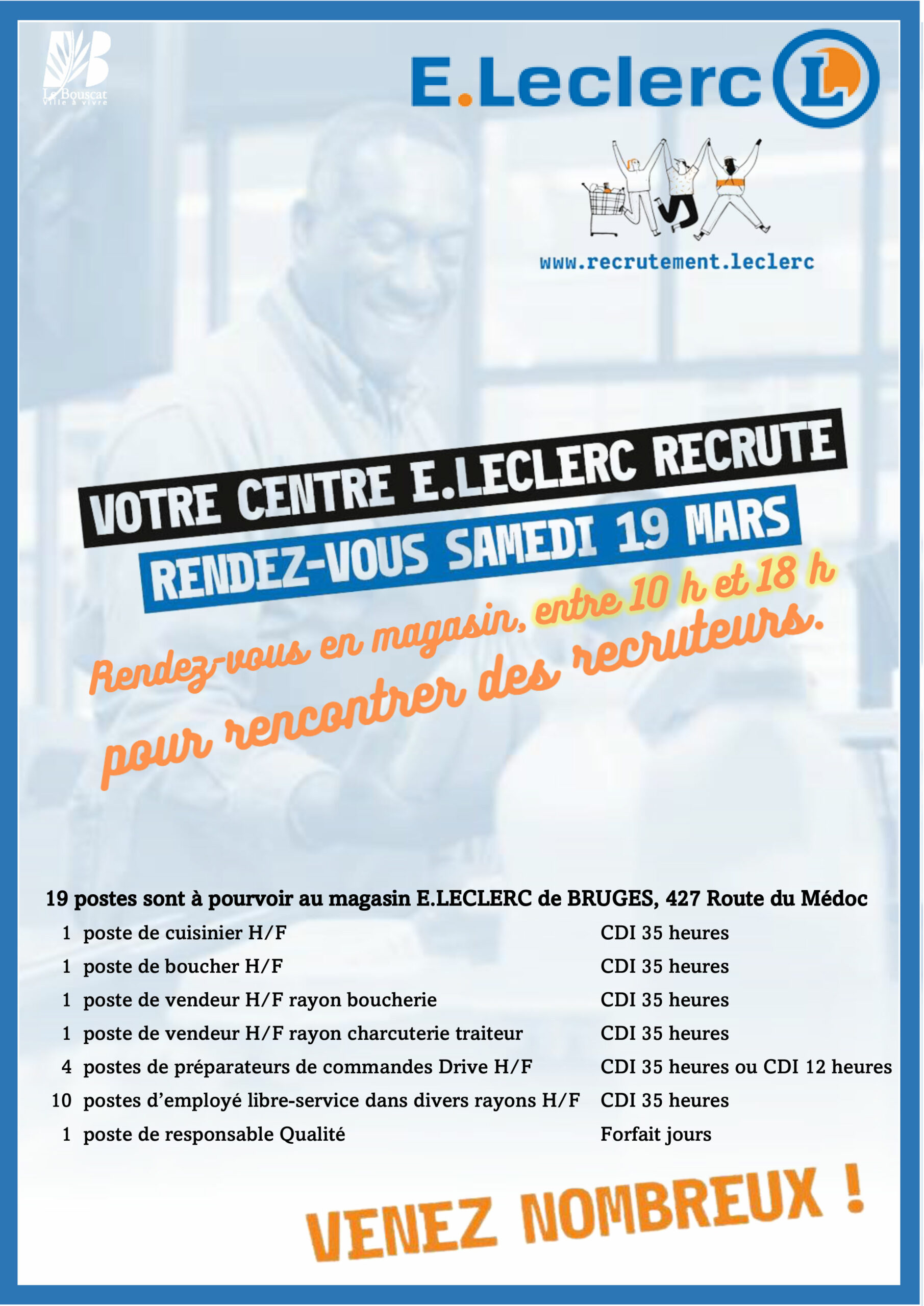 Recrutement E.Leclerc de Bruges - Maison de l'Emploi de Bordeaux