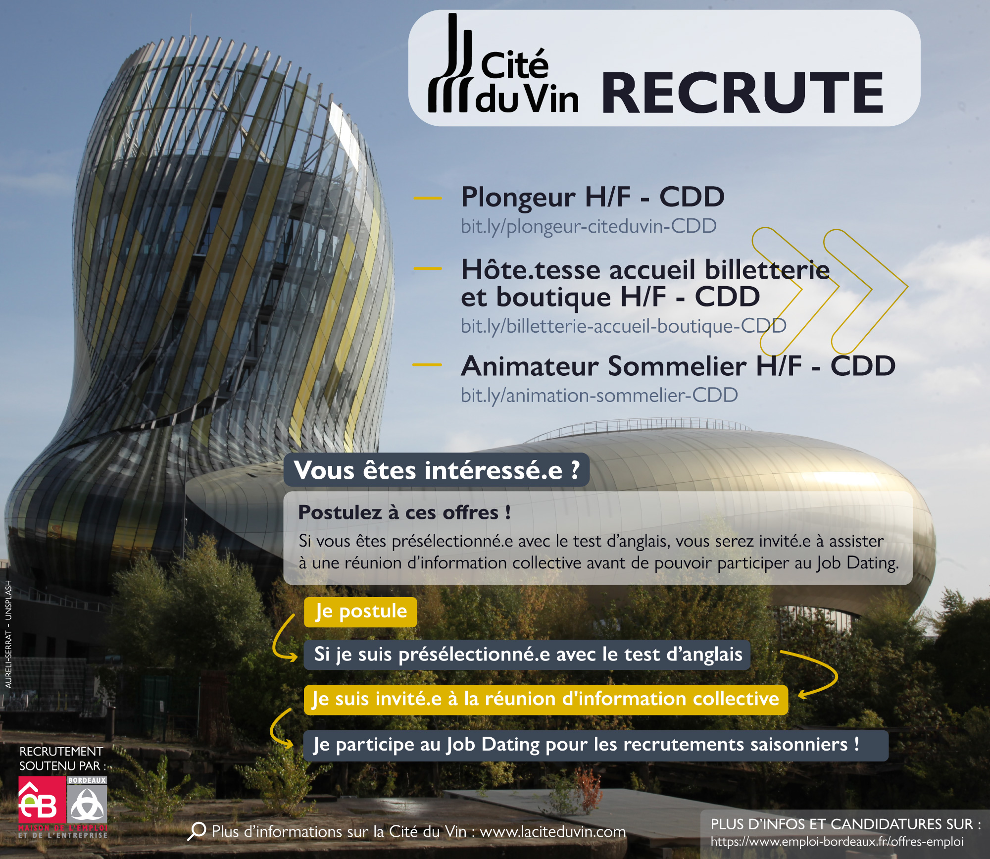 La Cité du vin - Job Dating 2023